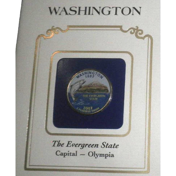 WASHINGTON COLORIZED QUARTER & FIRST DAY COVER BY POSTAL COMMEMORATIVE SOCIETY - Picture 2 of 4